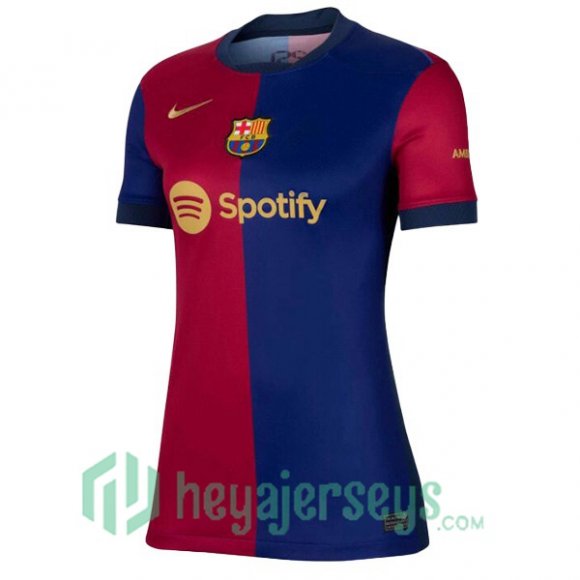 FC Barcelona Women Home Soccer Jerseys Spotify Blue Red 2024/2025