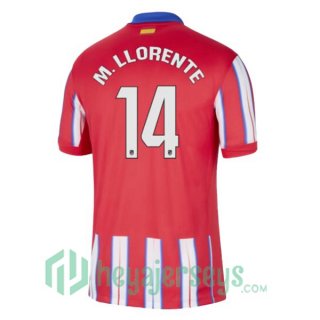 Atletico Madrid (M. LLORENTE 14) Home Soccer Jerseys Red 2024/2025