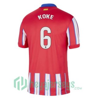 Atletico Madrid (KOKE 6) Home Soccer Jerseys Red 2024/2025