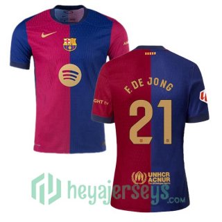 FC Barcelona (F. DE JONG 21) Home Soccer Jerseys Blue Red 2024/2025