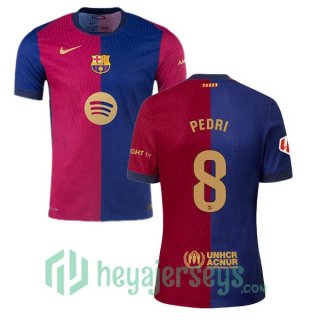 FC Barcelona (PEDRI 8) Home Soccer Jerseys Blue Red 2024/2025