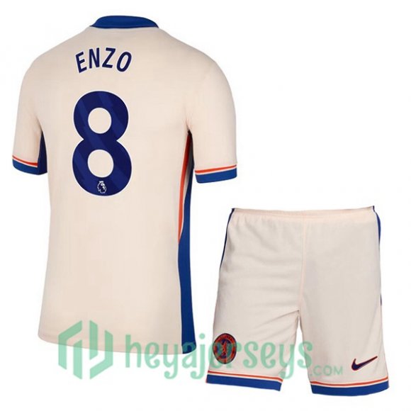 FC Chelsea (Enzo 8) Kids Away Soccer Jerseys Yellow 2024/2025