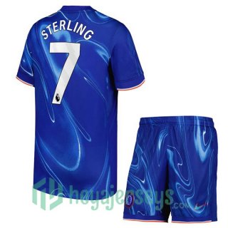 FC Chelsea (Sterling 7) Kids Home Soccer Jerseys Blue 2024/2025