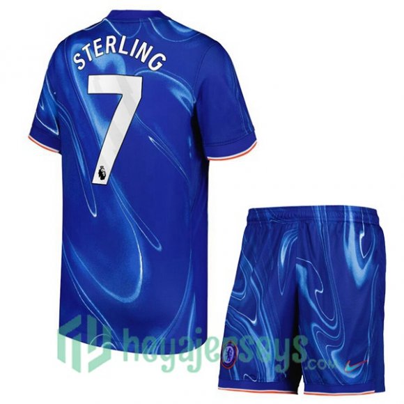 FC Chelsea (Sterling 7) Kids Home Soccer Jerseys Blue 2024/2025