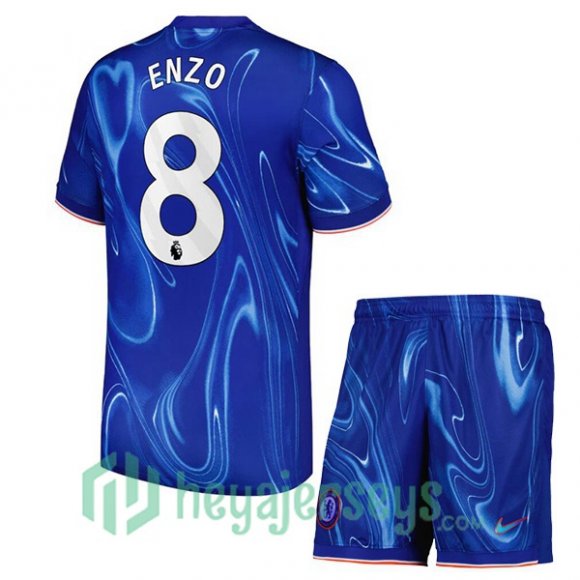 FC Chelsea (Enzo 8) Kids Home Soccer Jerseys Blue 2024/2025