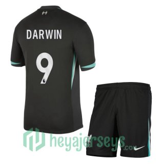 FC Liverpool (DARWIN 9) Kids Away Soccer Jerseys Black 2024/2025