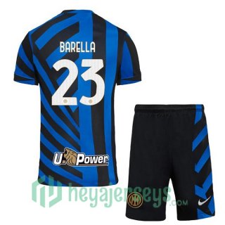 Inter Milan (BARELLA 23) Kids Home Soccer Jerseys Blue 2024/2025