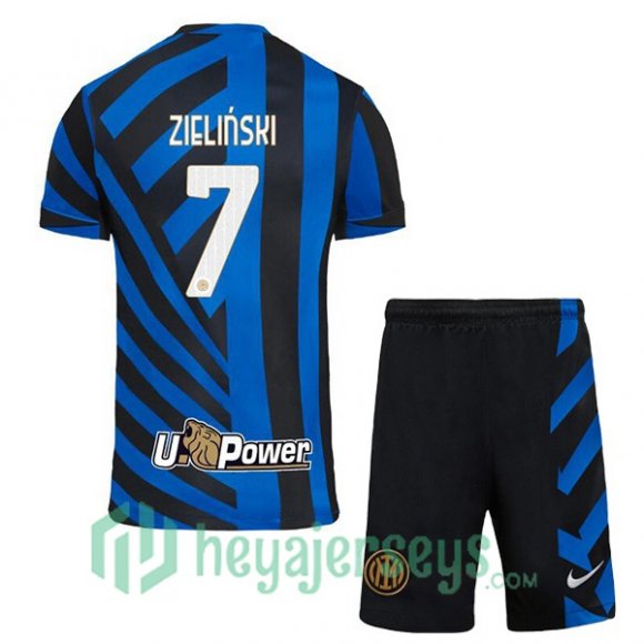 Inter Milan (ZIELIŃSKI 7) Kids Home Soccer Jerseys Blue 2024/2025