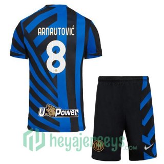 Inter Milan (ARNAUTOVIĆ 8) Kids Home Soccer Jerseys Blue 2024/2025