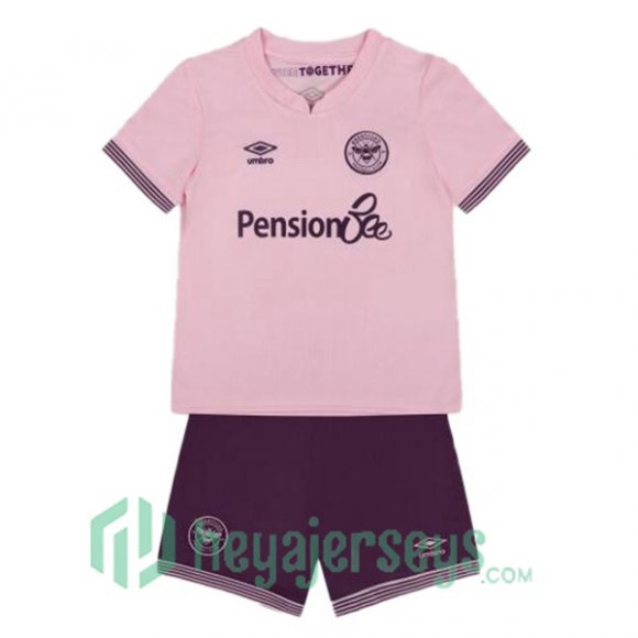 Brentford FC Kids Away Soccer Jerseys Rose 2024/2025