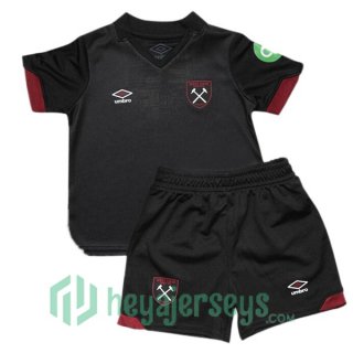 West Ham United Kids Away Soccer Jerseys Black 2024/2025