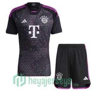 Bayern Munich Kids Soccer Jerseys Away Black 2023/2024