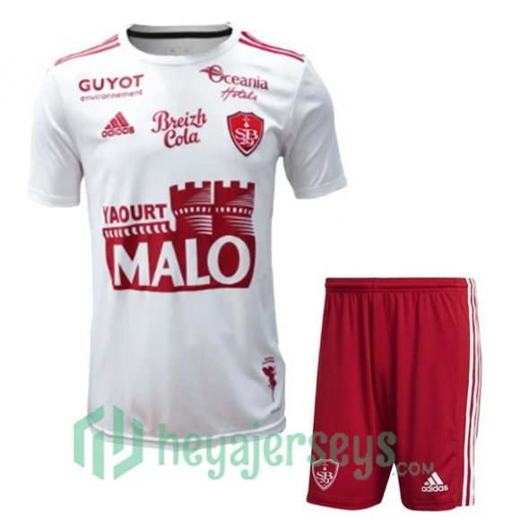 Stade Brestois Kids Soccer Jerseys Away White 2023/2024