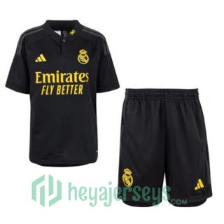 Real Madrid Kids Soccer Jerseys Third Black 2023/2024