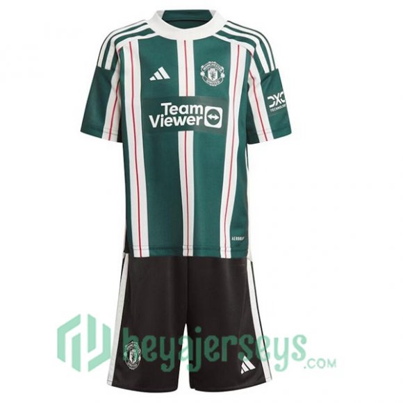 Manchester United Kids Soccer Jerseys Away Green 2023/2024