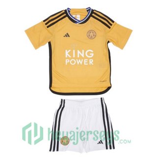 Leicester City Kids Soccer Jerseys Third Yellow 2023/2024