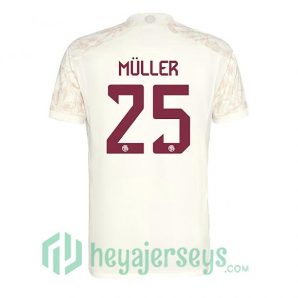Bayern Munich (Müller 25) Soccer Jerseys Third Yellow 2023/2024