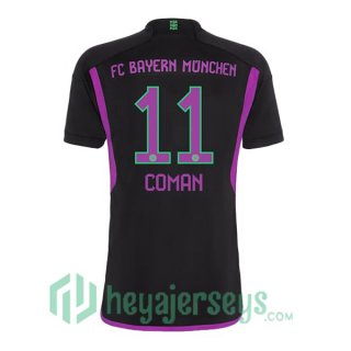 Bayern Munich (Coman 11) Soccer Jerseys Away Black 2023/2024