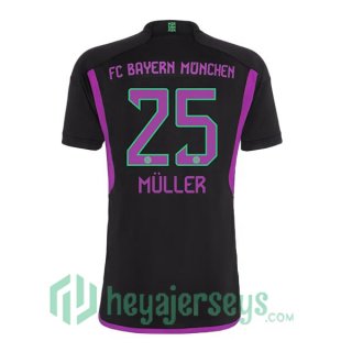 Bayern Munich (Müller 25) Soccer Jerseys Away Black 2023/2024