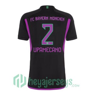 Bayern Munich (Upamecano 2) Soccer Jerseys Away Black 2023/2024