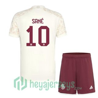 Bayern Munich (Sané 10) Kids Soccer Jerseys Third Yellow 2023/2024