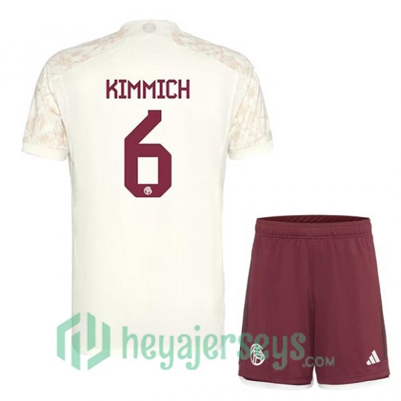 Bayern Munich (Kimmich 6) Kids Soccer Jerseys Third Yellow 2023/2024