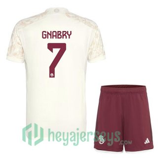 Bayern Munich (Gnabry 7) Kids Soccer Jerseys Third Yellow 2023/2024