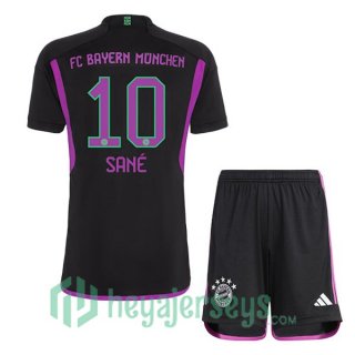 Bayern Munich (Sané 10) Kids Soccer Jerseys Away Black 2023/2024