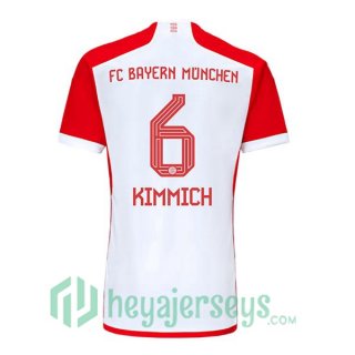 Bayern Munich (Kimmich 6) Soccer Jerseys Home White Red 2023/2024