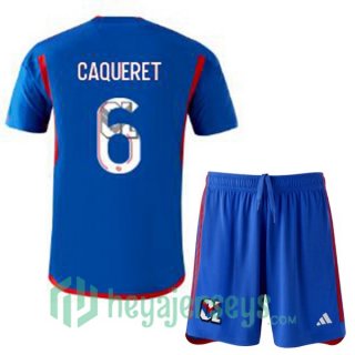 Olympique Lyonnais (CAQUERET 6) Kids Soccer Jerseys Away Blue 2023/2024