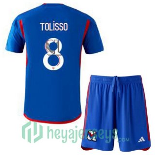 Olympique Lyonnais (TOLISSO 8) Kids Soccer Jerseys Away Blue 2023/2024