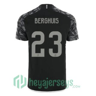 AFC Ajax (Berghuis 23) Soccer Jerseys Third Black 2023/2024