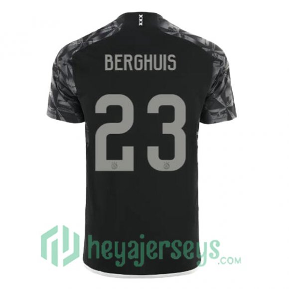 AFC Ajax (Berghuis 23) Soccer Jerseys Third Black 2023/2024