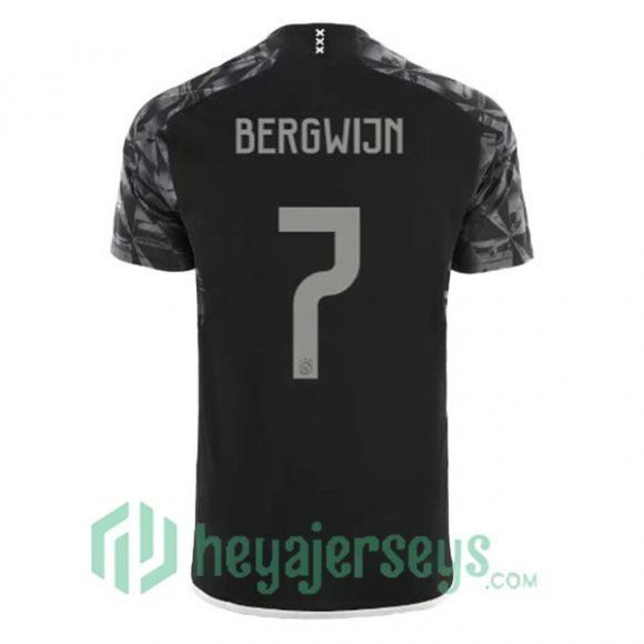 AFC Ajax (Bergwijn 7) Soccer Jerseys Third Black 2023/2024