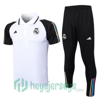 Real Madrid Soccer Polo + Pants White 2023/2024