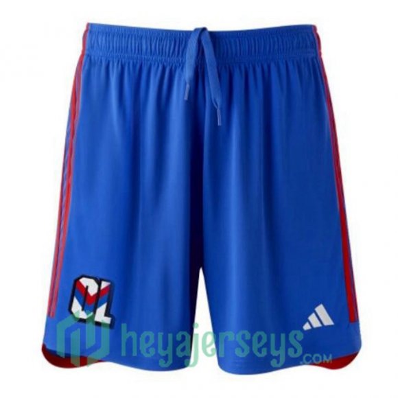 Olympique Lyonnais Away Soccer Shorts Blue 2023/2024