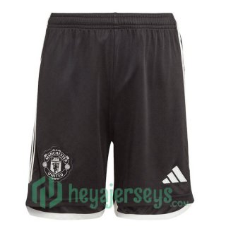 Manchester United Away Soccer Shorts Black 2023/2024