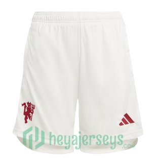 Manchester United Third Soccer Shorts White 2023/2024