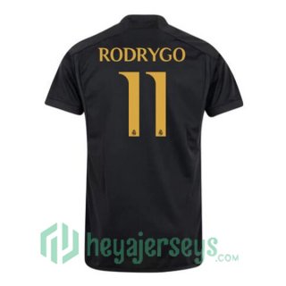 Real Madrid (Rodrygo 11) Soccer Jerseys Third Black 2023/2024