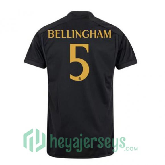 Real Madrid (Bellingham 5) Soccer Jerseys Third Black 2023/2024