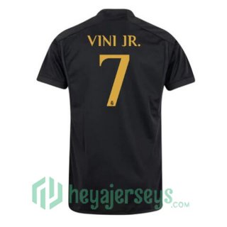 Real Madrid (Vini Jr. 7) Soccer Jerseys Third Black 2023/2024