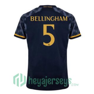 Real Madrid (Bellingham 5) Soccer Jerseys Away Blue Royal 2023/2024