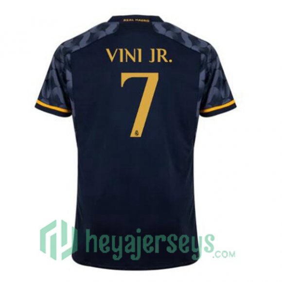 Real Madrid (Vini Jr. 7) Soccer Jerseys Away Blue Royal 2023/2024