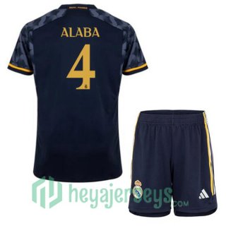 Real Madrid (Alaba 4) Kids Soccer Jerseys Away Blue Royal 2023/2024