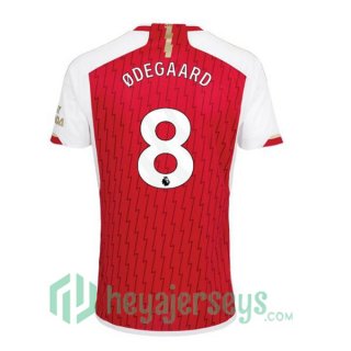 Arsenal (ØDEGAARD 8) Soccer Jerseys Home Red White 2023/2024