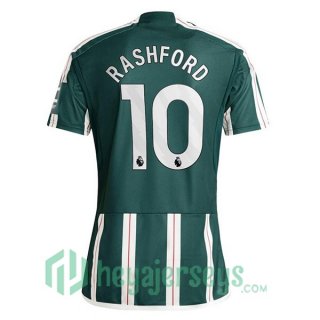 Manchester United (Rashford 10) Soccer Jerseys Away Green 2023/2024