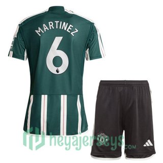 Manchester United (Martinez 6) Kids Soccer Jerseys Away Green 2023/2024