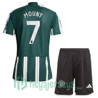 Manchester United (Mount 7) Kids Soccer Jerseys Away Green 2023/2024
