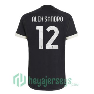 Juventus (ALEX SANDRO 12) Juventus Soccer Jerseys Third Black 2023/2024