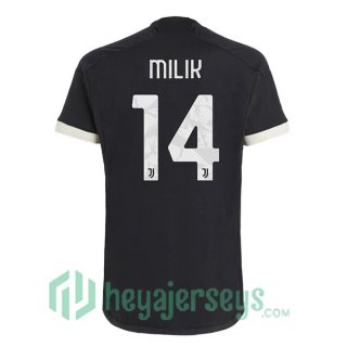 Juventus (MILIK 14) Juventus Soccer Jerseys Third Black 2023/2024